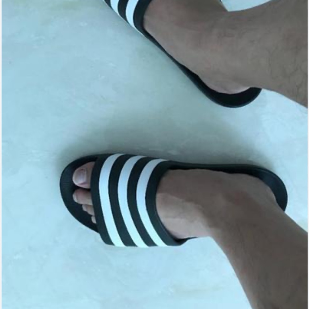 Adidas Aqua Cloudfoam Slides men’s size 11 black and white - Picture 3 of 10